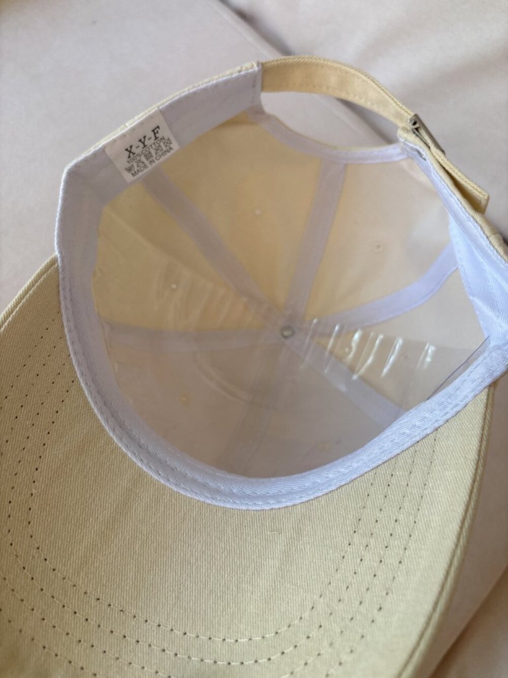 Cream Embroidered Baseball Cap - Picture 4 of 9